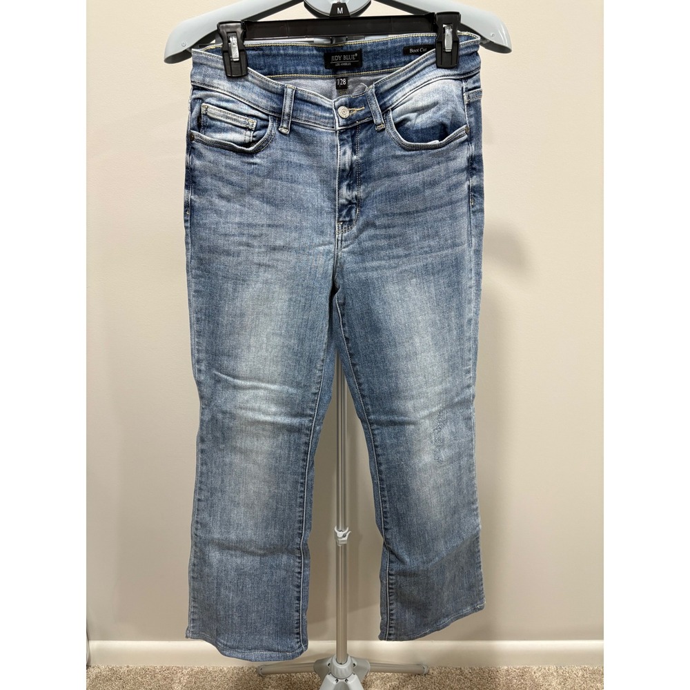 Judy Blue Mid Rise Bootcut Jeans Light Wash 28" Size 7/28‎ Stretch Boot Cut